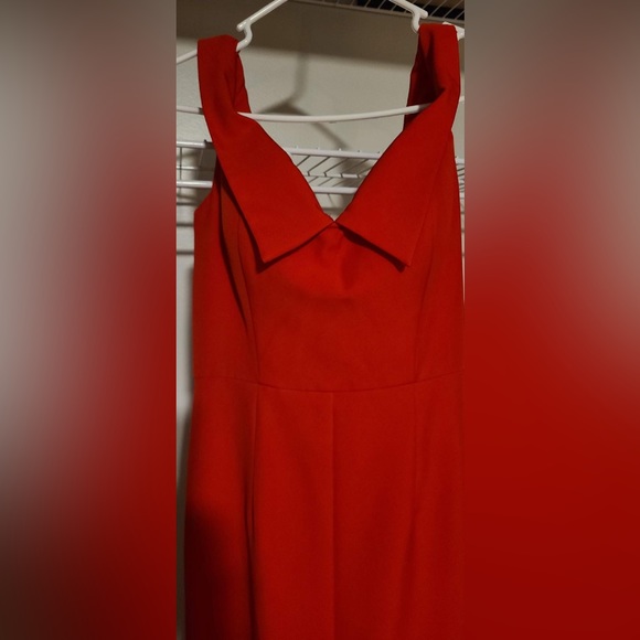 Red ballgown dress - floor-length/off-the-shoulder - Picture 7 of 10